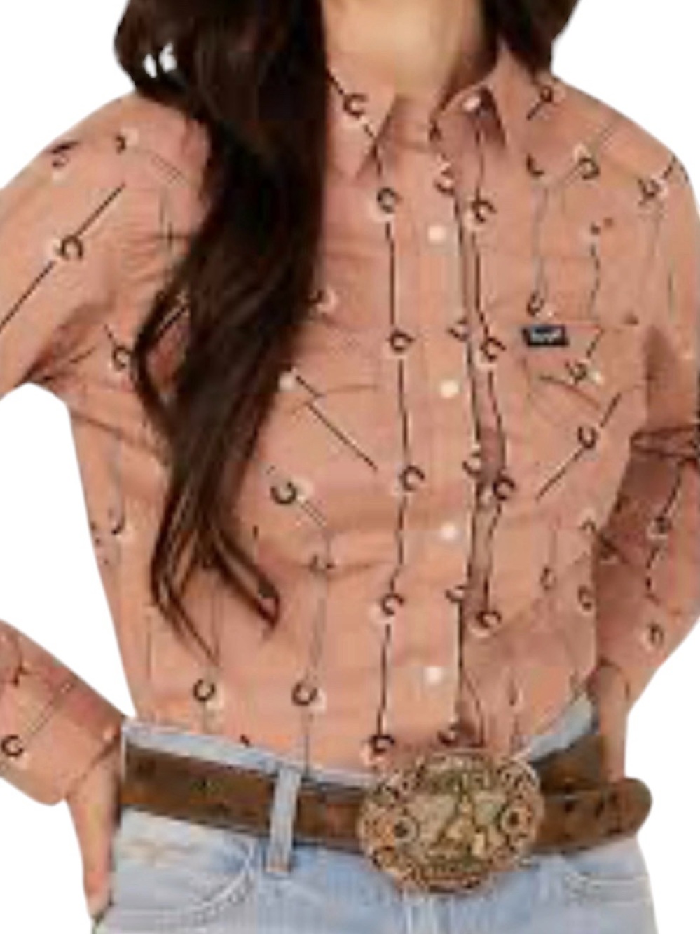Wrangler Retro Women's Horseshoe Striped Western Snap Shirt NWT XL